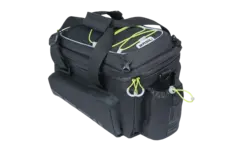 Basil Miles XL MIK Bagasjebrett Veske Sort/Lime, 9-36 ltr, ipx3,ink MIK System