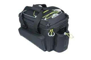 Basil Miles XL MIK Bagasjebrett Veske Sort/Lime, 9-36 ltr, ipx3,ink MIK System