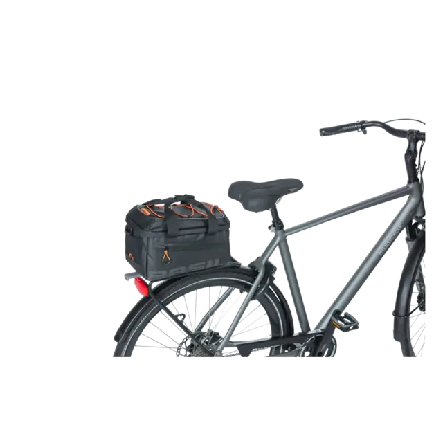 Basil Miles Bagasjebrett Veske Sort/Oransje, 7 ltr, IPX3,ink MIK System 