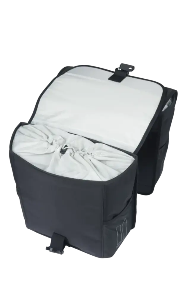 Basil GO Go-Double MIK Sideveske Sett Sort, 32 ltr, ink MIK system 