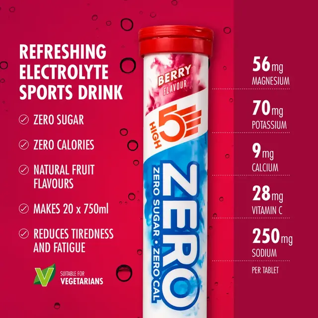 HIGH5 Zero Bær 80gr - 20 tabletter 