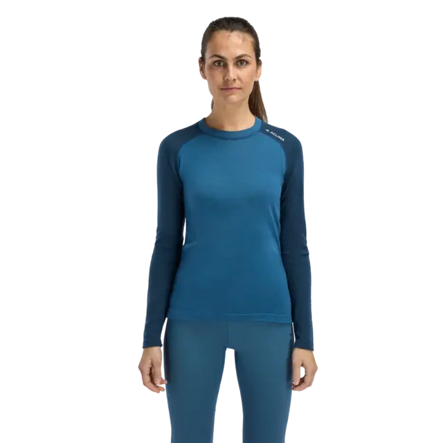 Aclima WarmWool Crewneck W's Blue Fusion/Midnight Navy S 