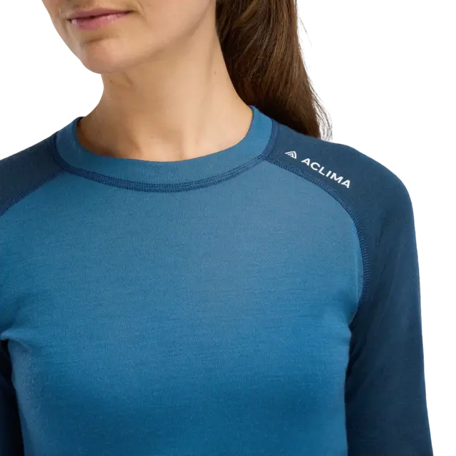 Aclima WarmWool Crewneck W's Blue Fusion/Midnight Navy S 