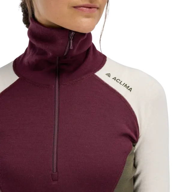 Aclima WarmWool Polo W's Fig/Tarmac/Nature S 