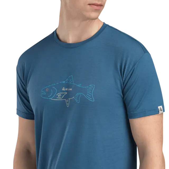 Aclima LightWool 140 Classic Tee M's Salmon Blue Fusion S 