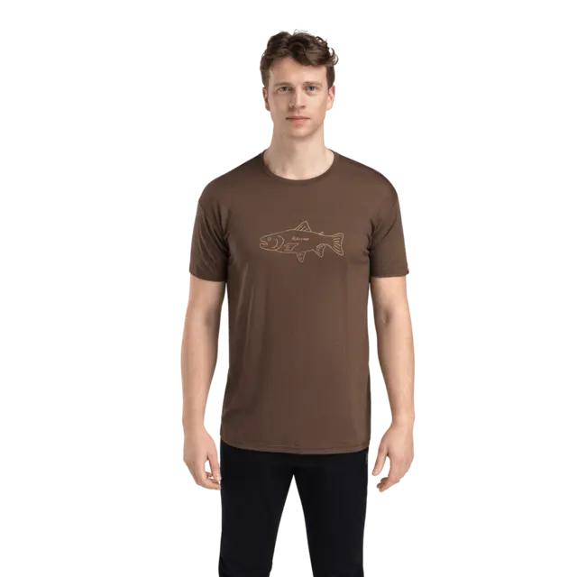 Aclima LightWool 140 Classic Tee M's Salmon Dark Earth S 