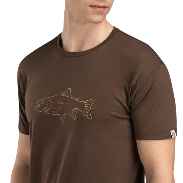 Aclima LightWool 140 Classic Tee M's Salmon Dark Earth S 