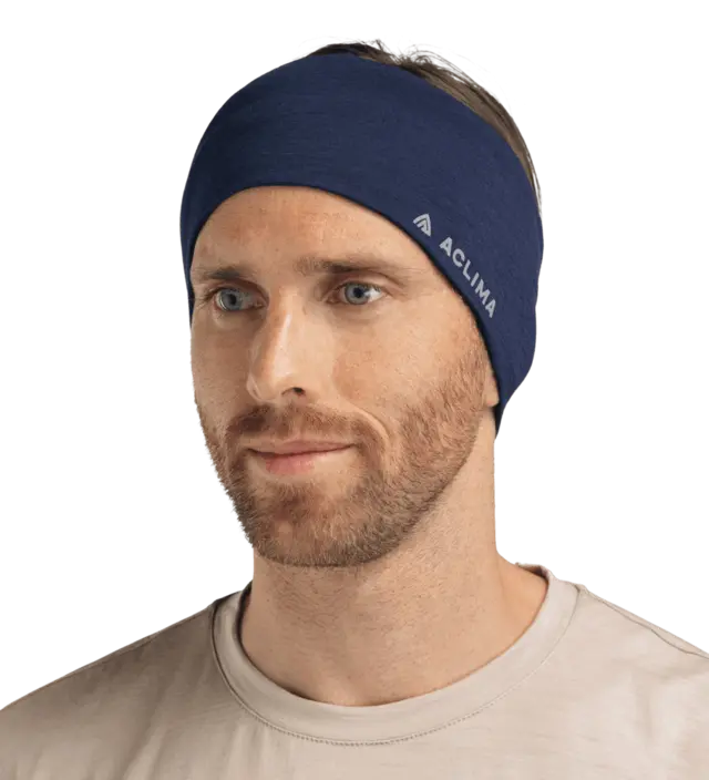 Aclima LightWool 140 headband Navy Blazer M 