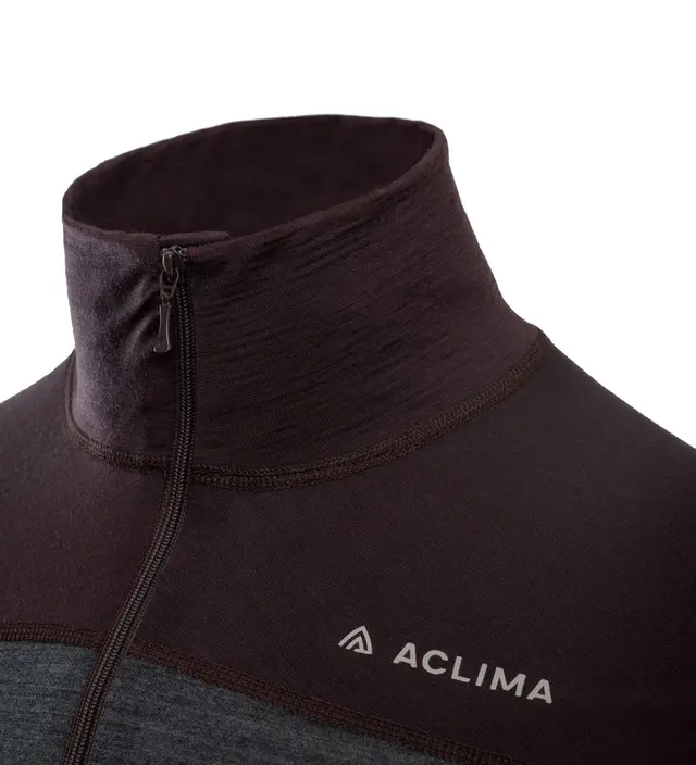 Aclima LightWool 180 Polo w/ zip M's Chocolate Plum / Marengo M 
