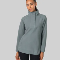 Johaug Fusion Pile Oversized Henley Green/Blue L