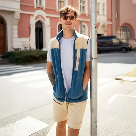 Elevenate Canyon Pile Fleece Vest Herre Indian Blue L 