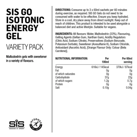 SIS Go Isotonic Energy Gel 7-P Mixed 7 forskjellige smaker 