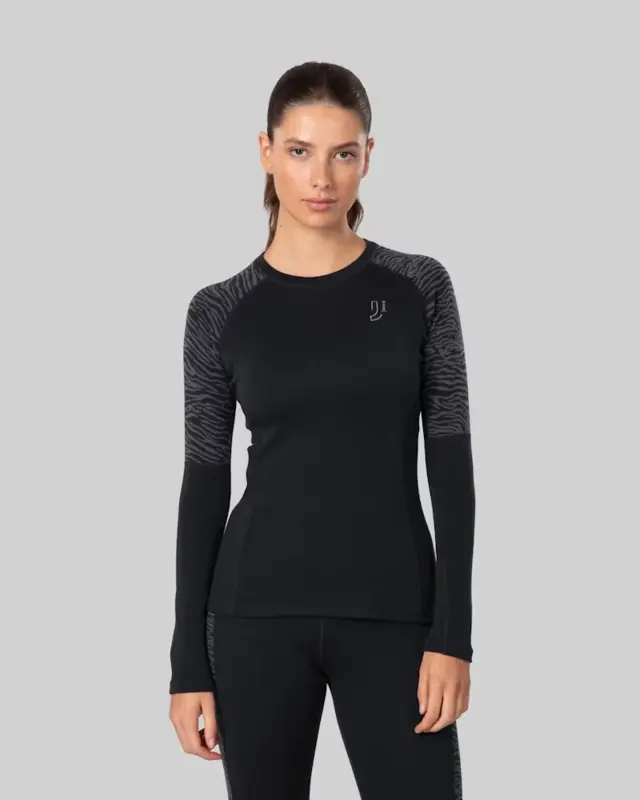 Johaug Elevate Wool Long Sleeve Sort M 
