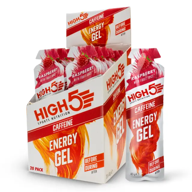 HIGH5 EnergyGel Koffein Bringebær 40g 