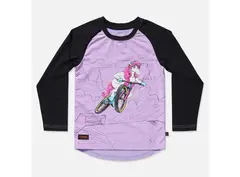 Kids Ride Shotgun MTB Trøye Unicorn XXS Rosa, 2 år, vindtett front, lang arm