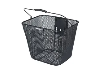 Basil Bilbao KF Kurv Front Sort, Stål, ink KlickFix plate