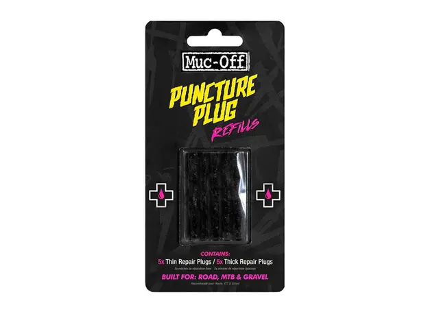 MUC-OFF B.A.M. Puncture Plugs Refill 5 tykke og 5 tynne plugger 
