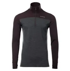 Aclima LightWool 180 Polo w/ zip M's Chocolate Plum / Marengo S