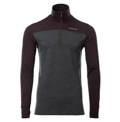 Aclima LightWool 180 Polo w/ zip M's Chocolate Plum / Marengo S 
